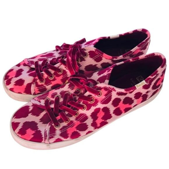 Kate Spade x Keds Pink Leopard Print Sneakers Size 9.5 - Picture 1 of 8